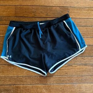 Under Armour Black and Blue Athletic Shorts Lightweight Breathable
